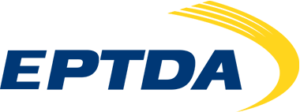 Logo EPTDA, una scritta in grassetto maiuscola e leggermente italico in blu scuro